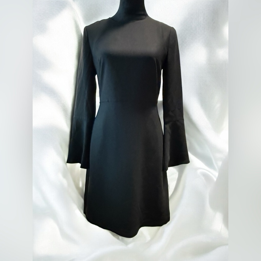 Banana Republic Black and White Sheath Dress with Bell Sleeves - 2